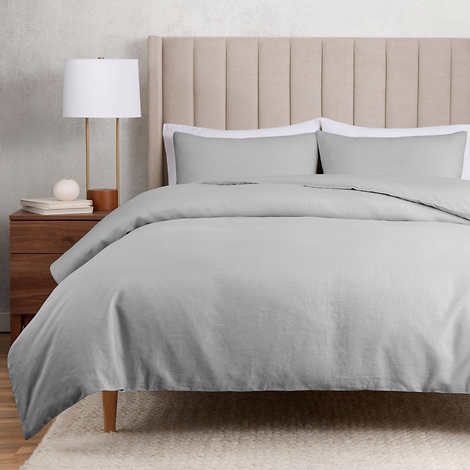 WelHome Cotton Linen Relaxed Duvet Cover, 3-piece Set