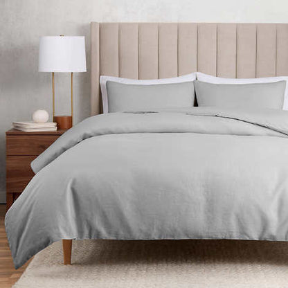 WelHome Cotton Linen Relaxed Duvet Cover, 3-piece Set