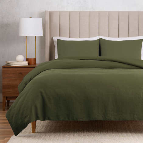 WelHome Cotton Linen Relaxed Duvet Cover, 3-piece Set - Thumbnail 3