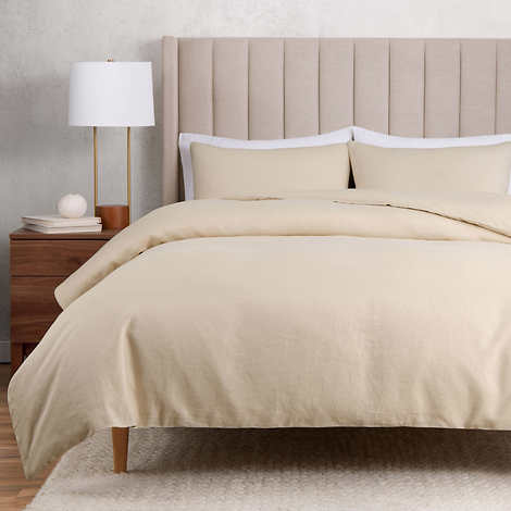 WelHome Cotton Linen Relaxed Duvet Cover, 3-piece Set