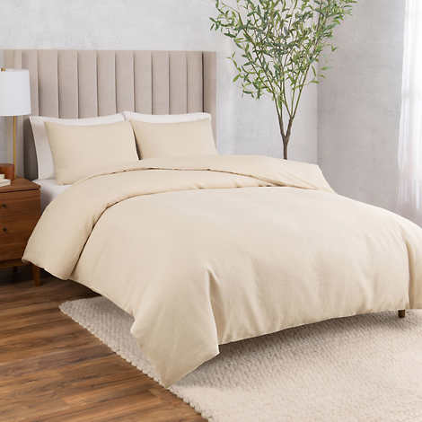 WelHome Cotton Linen Relaxed Duvet Cover, 3-piece Set