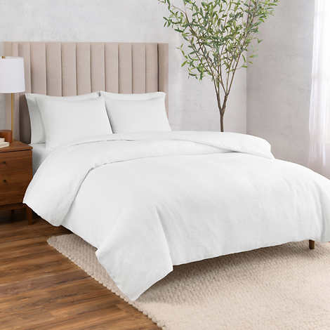 WelHome Cotton Linen Relaxed Duvet Cover, 3-piece Set