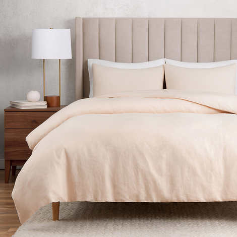 WelHome Cotton Linen Relaxed Duvet Cover, 3-piece Set