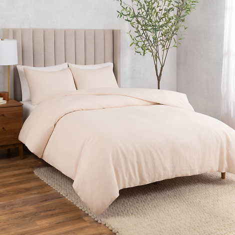 WelHome Cotton Linen Relaxed Duvet Cover, 3-piece Set