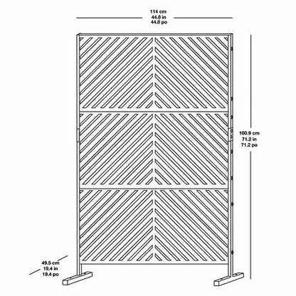 71" Metal Patio Privacy Screen