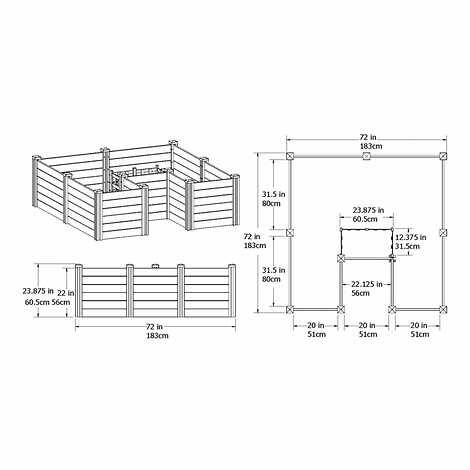 6' x 6' Composting Garden Bed