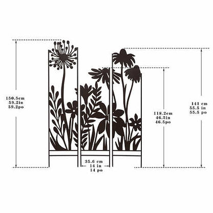 3-panel Garden Mural Stakes