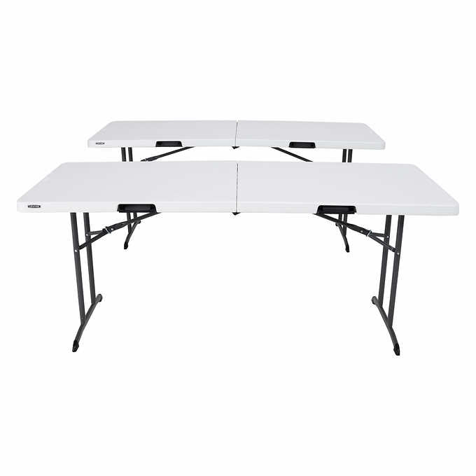 Commercial 6' Fold-in-Half Table, 2-pack