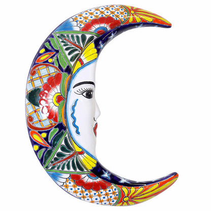 Talavera Style La Luna Ceramic Wall Art