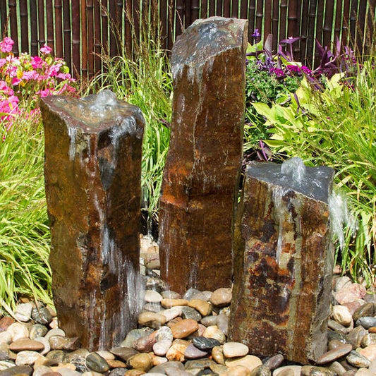 Stone Column Fountains Set