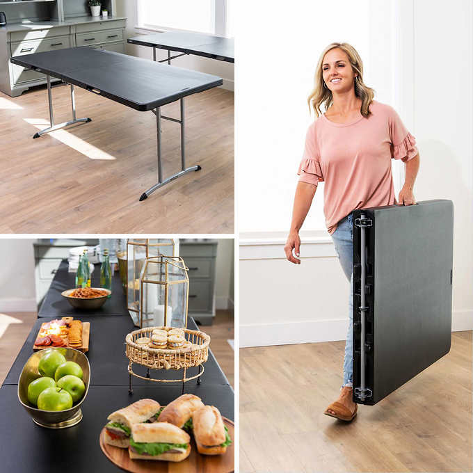 Commercial 6' Fold-in-Half Table, 2-pack