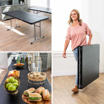 Commercial 6' Fold-in-Half Table, 2-pack