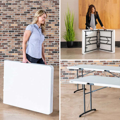 Commercial 6' Fold-in-Half Table, 2-pack