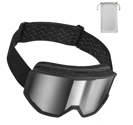 Silver Mirror Lens OTG Anti-Fog Snow Goggles