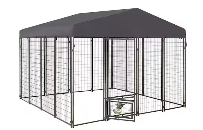 Outdoor Dog Cage Fence with Cover