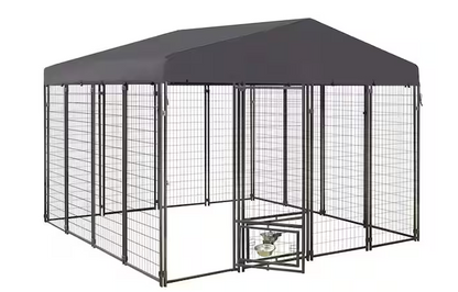 Outdoor Dog Cage Fence with Cover