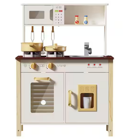 Kids Wooden Play Kitchen Set for Toddlers