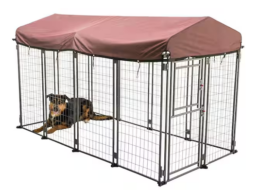 Deluxe Outdoor Dog Kennel with Cover, XXL