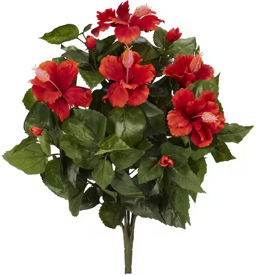 Indoor 20 in. Hibiscus Artificial Plant
