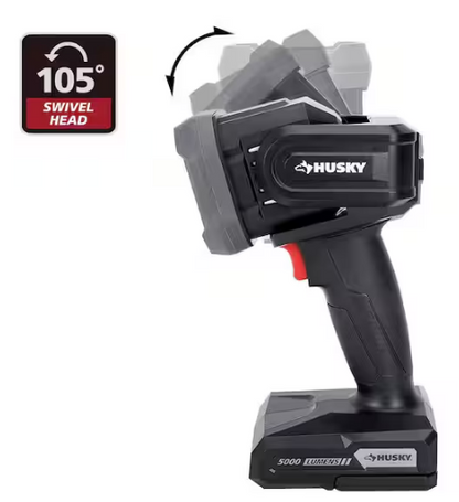 5000-Lumens Hybrid Power Swivel Rechargeable Spotlight