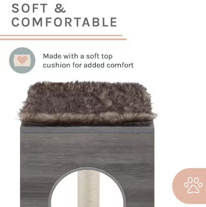 Sheree 17 in. Gray Brown Cat Tree