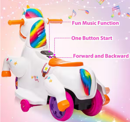 6-Volt Kids Ride on Unicorn Car Battery Powered Toy