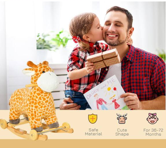 Yellow Giraffe-Shaped 2-in-1 Kids Plush