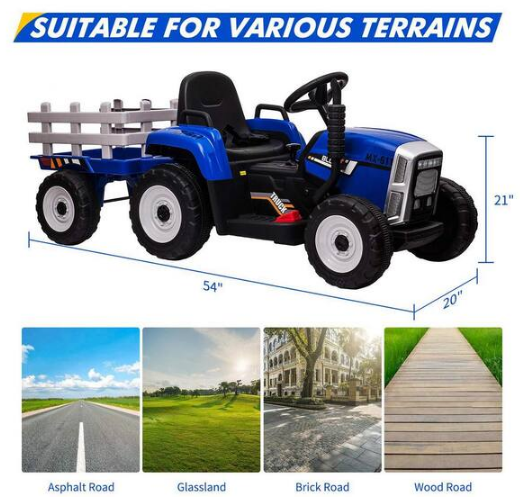 12V Ride on Tractor, Electric Vehicle Toy