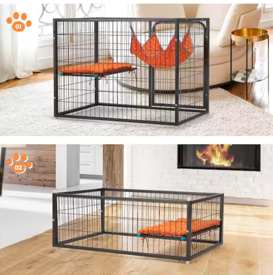 4-Tier Wire Cat Cage Pet Enclosure