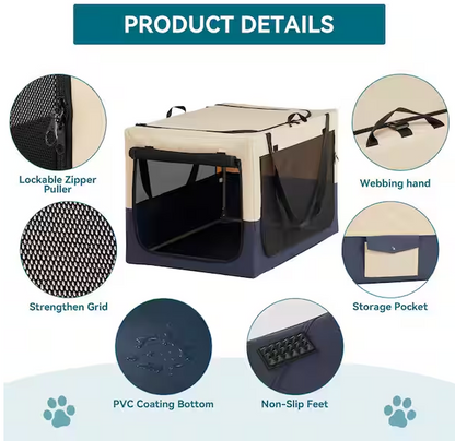 Dog Outdoor Travel Crate 3-Door Design