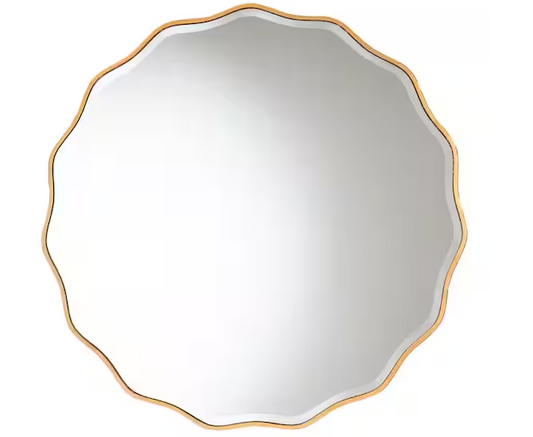 42 in. W x 42 in. H Gold Round Framed Mirror