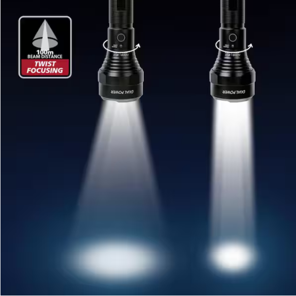 Dual Power Focusing Aluminum Rechargeable Flashlight