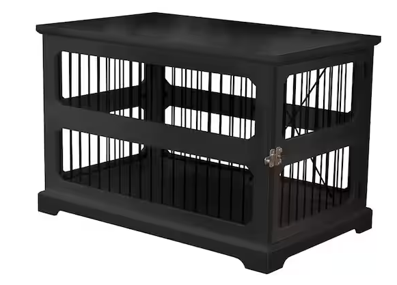 Dog Crate in Black with Slide Aside Door - Medium