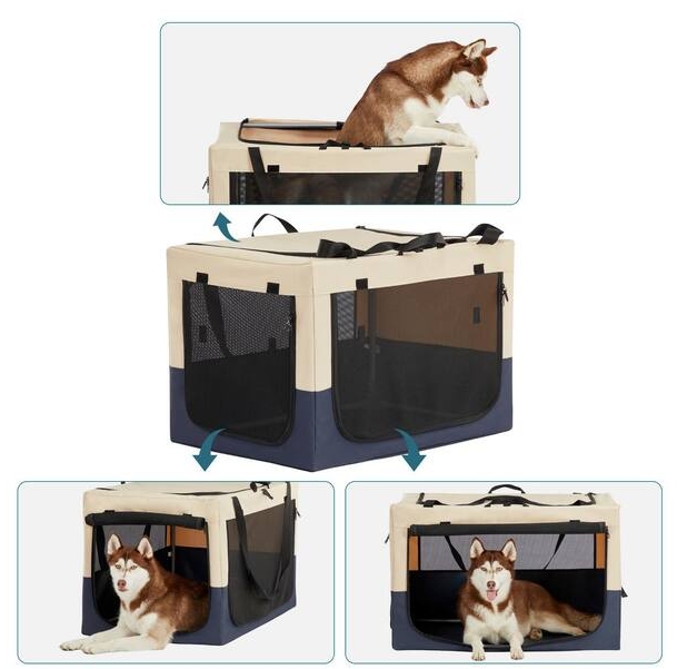 Dog Outdoor Travel Crate 3-Door Design