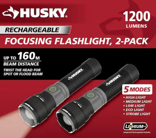 1200 Lumens Rechargeable LED Tactical Compact Flashlight