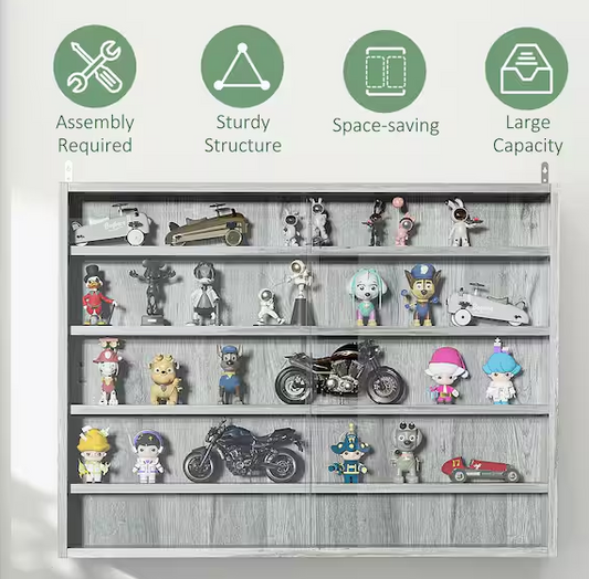 5-Tier Wall-Mounted Display Cabinet Decorative Box