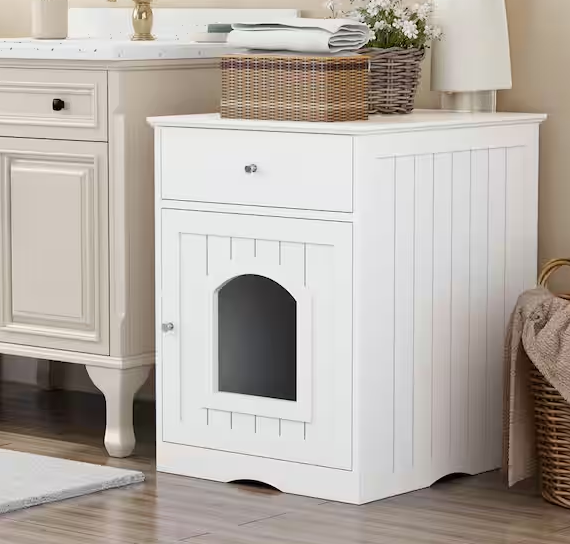 Wooden Pet House Cat Litter Box Enclosure