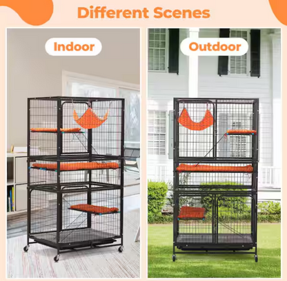 4-Tier Wire Cat Cage Pet Enclosure