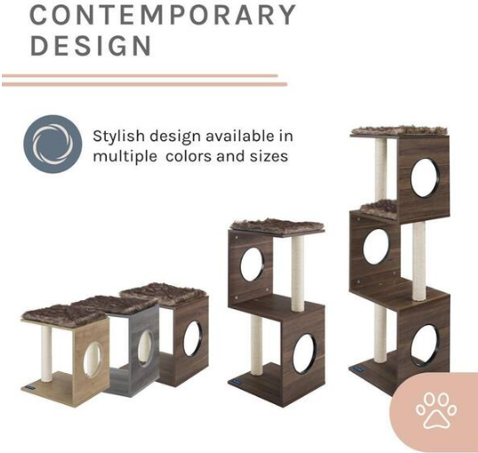 Sheree 17 in. Gray Brown Cat Tree