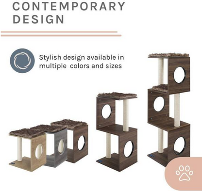 Sheree 17 in. Gray Brown Cat Tree