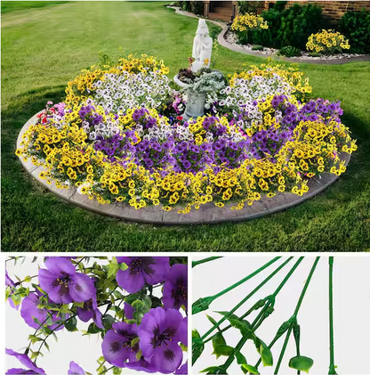 8 in. Purple Yellow White Artificial Pansy Flower