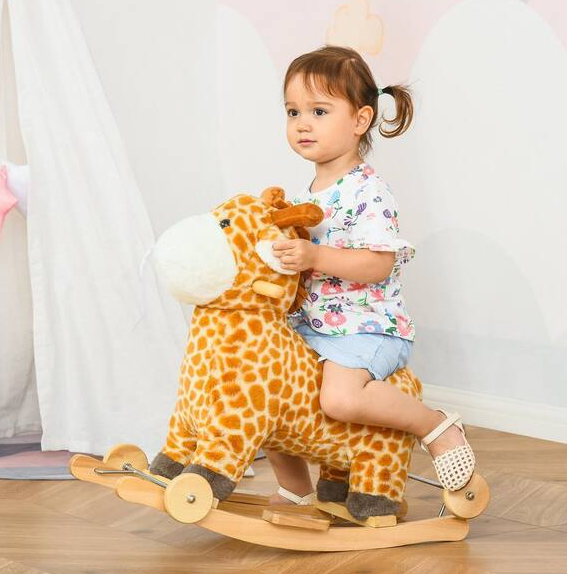 Yellow Giraffe-Shaped 2-in-1 Kids Plush