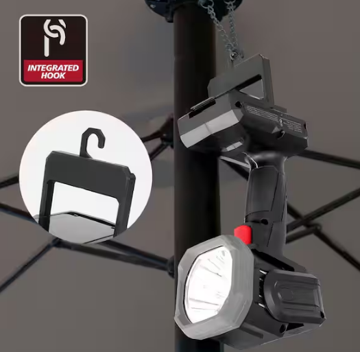 5000-Lumens Hybrid Power Swivel Rechargeable Spotlight