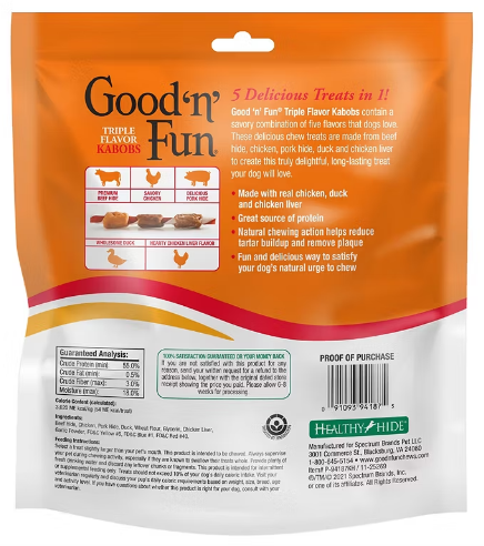 Triple Flavor Kabobs Rawhide Dog Treats, 24 oz./36 ct.