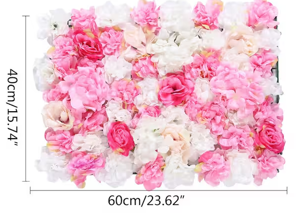 8-Piece Silk Artificial Rose Flower Wall Panels
