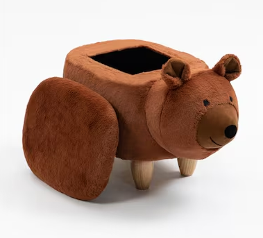 Brown Bear Animal Storage Kids Ottoman