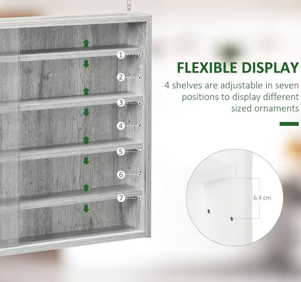 5-Tier Wall-Mounted Display Cabinet Decorative Box