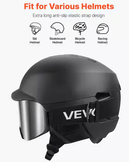 Frameless Silver Mirror Lens OTG Anti-Fog Snow Goggles