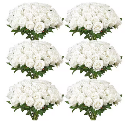 20 in. White Faux Bridal Shower with Stems