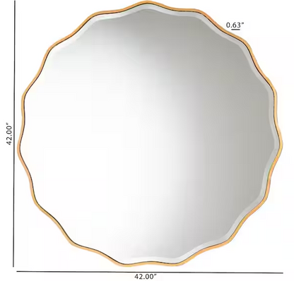42 in. W x 42 in. H Gold Round Framed Mirror